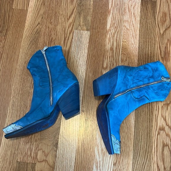 Free People Brayden Western Boots in Petrol size 37.5 NEW - Picture 10 of 16